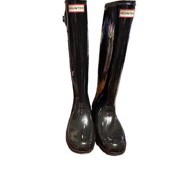 Hunter Shoes - Hunter Original Tall Gloss Women's Rain Boots - Black Size 8 - EUC